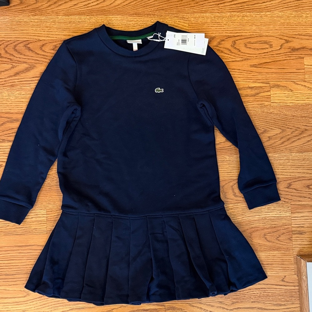 Lacoste Kids Long Sleeve Navy Blue Dress